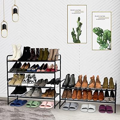 SLEEPING LAMB Long 2-Tier Shoe organizer for Closet, Stackable Wide Shoe  Rack