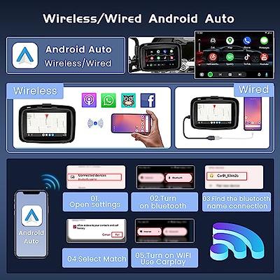  Weuaste Portable Apple Carplay Screen for Motorcycle, Wireless  Apple Car Play & Android Auto GPS for Motorbike, 5 IPS Touch Screen, IPX7  Waterproof, Dual Bluetooth, Support Siri and Google Assistant 