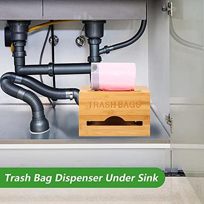  Libreshine Extra Large Trash Bag Holder Dispenser, Garbage Bag  Dispenser Roll Holder Under Sink, Bamboo Wall Mounted Kitchen Trash Bag  Dispenser Organizer: Home & Kitchen