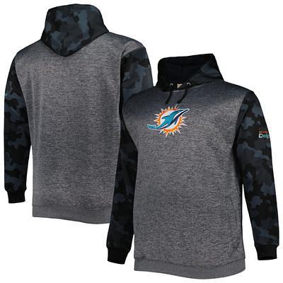 Miami Dolphins Antigua Absolute Chenille Pullover Hoodie - Heathered Gray