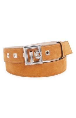 Balmain Monogram Buckle Belt in Ivory/Black at Nordstrom, Size 110 EU