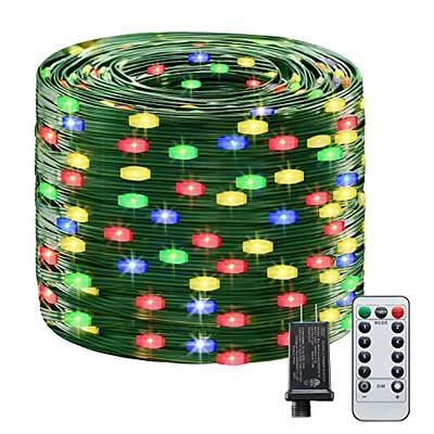 800 LED 262ft Warm White Christmas String Lights (Green Cable, Plug in, 8 Modes)