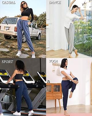 Wide Leg Yoga Pants for Women Loose Comfy Flare Sweatpants with Pockets  High Waist Stretch Pants Regular Fit Trouser Pant Gray M