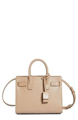 Saint Laurent Nano Sac De Jour Leather Tote In Dark Beige