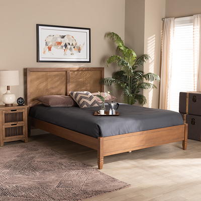 Baxton Studio Ember Mid Century Wood Queen Platform Bed Yahoo