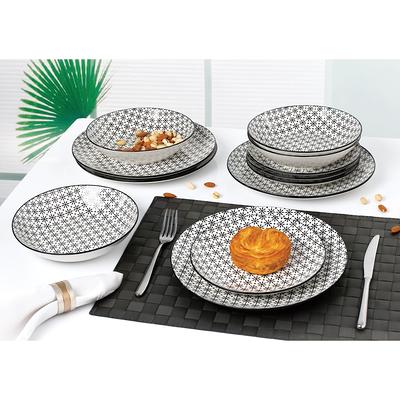 MALACASA Blance 16-Piece Bowls & Plates Set Porcelain