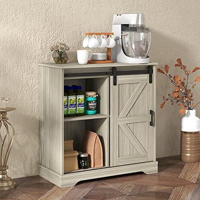 HOSTACK Farmhouse Coffee Bar Cabinet, 47 Kitchen Buffet Cabinet