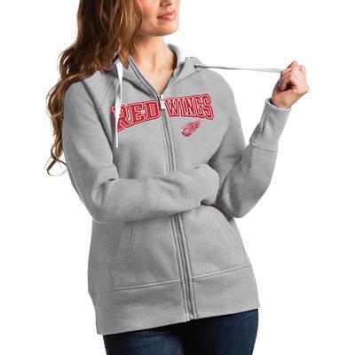 Women's Antigua Heather Black Detroit Lions Confront Quarter-Zip Pullover  Top