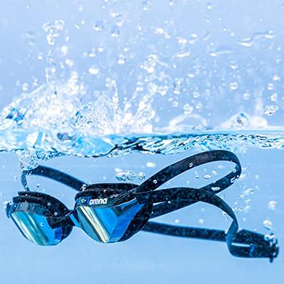 Arena Cobra Ultra Swipe Racing Swim Goggles for Men and Women, Mirror/Non- Mirror Lens, Anti-Fog, UV Protection, Dual Strap Blue / Silver Swipe  Mirrored