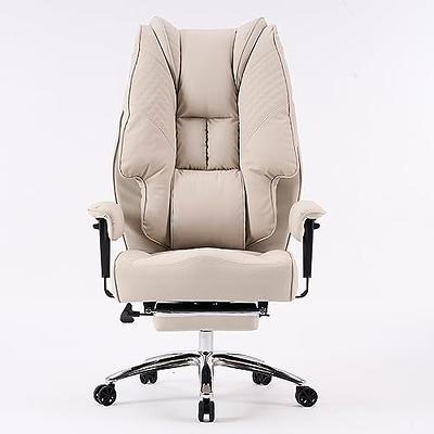 Excebet Big and Tall Office Chair 400lbs Wide Seat, Leather High Back  Executive Office Chair with Foot Rest, Ergonomic Office Chair Lumbar  Support for Lower Back Pain Relief (White) - Yahoo Shopping