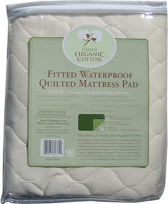 TL Care Mini Crib Size Waterproof Fitted Quilted Mattress Pad Portable Cover