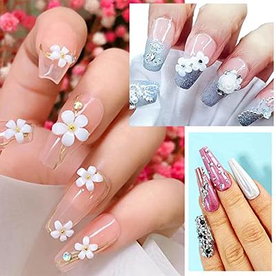 3D Flowers Nail Art Charms Rhinestones Kit - Includes 12Grid 400Pcs Acrylic  Flower 1500Pcs AB Nail Rhinestones 200Pcs Acrylic Butterfly Bow Flower Bear  Nail Art Charms for Nail Art Craft Decoration 