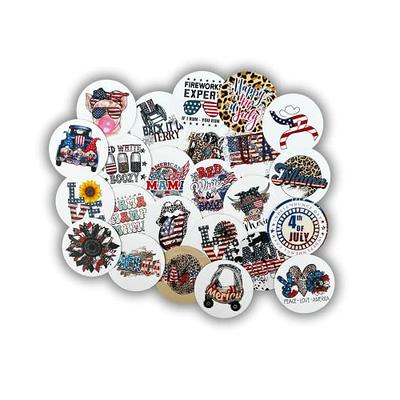 4th of July Freshie Cardstock Circles Cutouts Rounds 2.5” inches, 24 pk  mixed