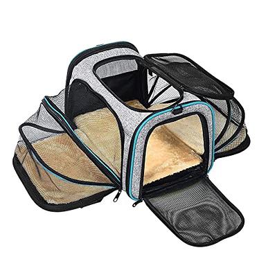 Petsfit Expandable Cat Carrier Dog Carrier,Airline Approved Soft-Sided  Portable Pet Travel Washable Carrier for Kittens,Puppies M:17x11x11 Green