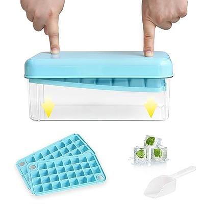 Ice Cube Tray with Lid and Bin, Large Capacity ice Cubes Making and Storage  Container with ice Scoop, Double Trays, Press Lid and Release ice Cubes, 60  Cavity (transparent green) - Yahoo Shopping