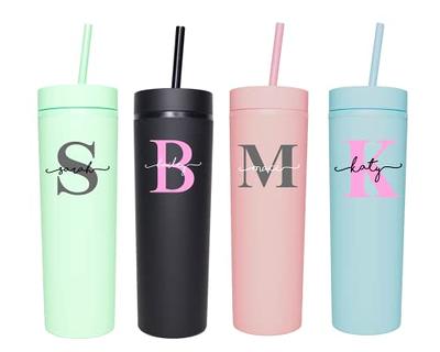 Bridesmaid Tumbler With Straw, Skinny Tumbler for Bridesmaid, Bride Skinny  Tumbler Cup Personalized Skinny Tumbler Bridesmaid Gift Proposal 