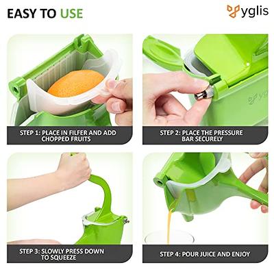 Manual Fruit Press Juicer - Hand Juicer Citrus Squeezer - Sturdy Aluminum  Alloy Handheld Juice Extractor - Portable Juicer for All Fruits - Easy to