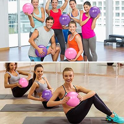 TopBine 9 Inch Exercise Pilates Ball -(2 Pcs) Stability Ball for Yoga,  Barre, Training and Physical Therapy- Improves Balance, Core Strength, Back  Pain & Posture- Comes with Inflatable Straw