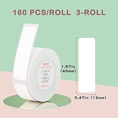 NIIMBOT Thermal Label Maker Paper 0.47×1.57 White Stickers Waterproof  Tear-Resistant Replacement for D11/D110 Label Printer Office&Home 160