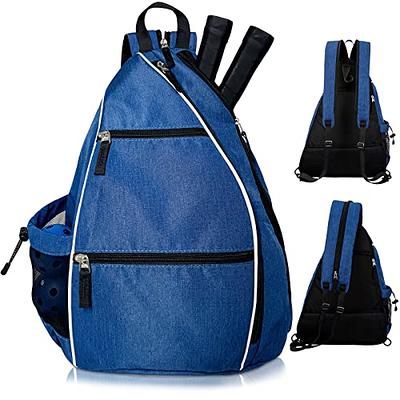 Athletico Sling Bag - Crossbody Backpack for Pickleball, Tennis, Racketball, and Travel for Men and Women (Blue)