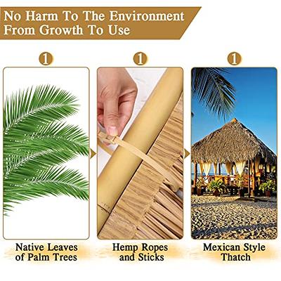 Yilloog Palm Thatch Roll Palm Thatch Runner Roll Mexican Style Straw Roof  Thatch Panels Tiki Hut