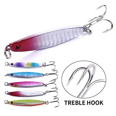 LURESMEOW Fishing Jigs Saltwater Fishing Lures with Assist Hooks, Slow  Pitch Jigs, 5pcs Fishing Lures Saltwater Jigs Spoon Lures for Bass, Trout,  Tuna, Sailfish, Grouper, Snapper (A-2.36in/0.5oz-5pcs) - Yahoo Shopping