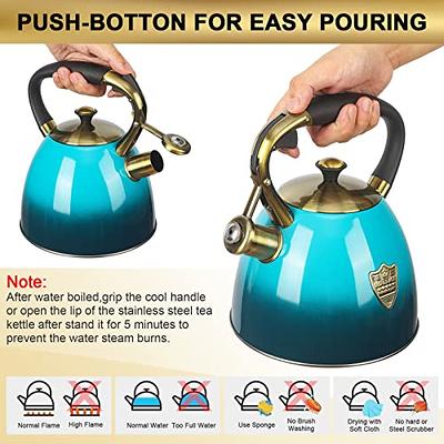 Tea Kettle -2.8 Quart Tea Kettles Stovetop Whistling Teapot Stainless Steel  Tea Pots for Stove Top Whistle Tea Pot