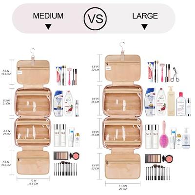 Travel Hanging Toiletry Bag for Women, Extra Large Makeup Bag, Holds  Full-Size Shampoo, with Jewelry Organizer Compartment, Waterproof Cosmetic  Bag, Toiletries Kit Set with Trolley Belt, Black 