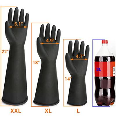 ROYAKI Chemical Resistant Cleaning Gloves, L-XL Set of 2 Pairs Rubber  Gloves for Dishwashing, Heavy Duty Lab glove