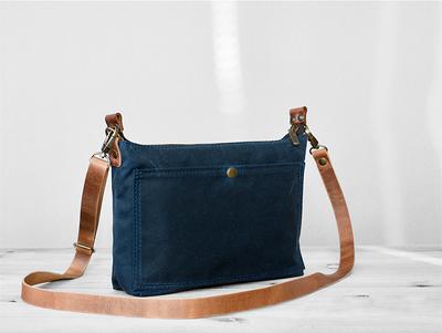 Small leather bag in dark cobalt BLUE. Crossbody / shoulder bag /wrist –  Handmade suede bags by Good Times Barcelona