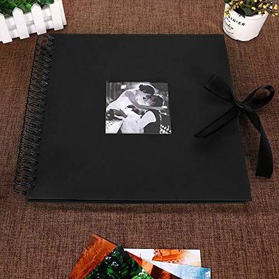 Vienrose DIY Scrapbook Photo Album Kit with Pens Tapes and Stickers 60  Pages Hardcover 12x12 Inches 3 Rings Removable Black Paper Scrapbooking for