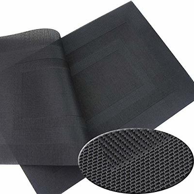 PIGCHCY Placemats,Washable Vinyl Woven Table Mats,Elegant Placemats for  Dining Table Set of 4(Black)