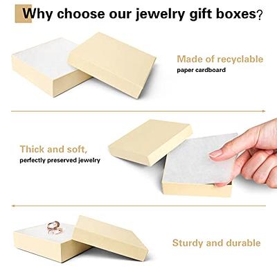MESHA Jewelry Gift Boxes, Recyclable 3.5x3.5x1 Inch 20 Pcs Matte Small Gift  Box wtih Lids, Small Cardboard Jewelry Boxes with Cotton Filled and Lids