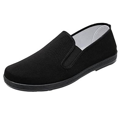 Chaussures de Kung Fu Traditionnel Chinois, Glisser à la Main sur Le Vieux  Beijing Anti-Slip Respirant Semelle en Caoutchouc Appartements Noir, pour  Chaussures Unisexes en Toile d'art Martial Kung Fu : 