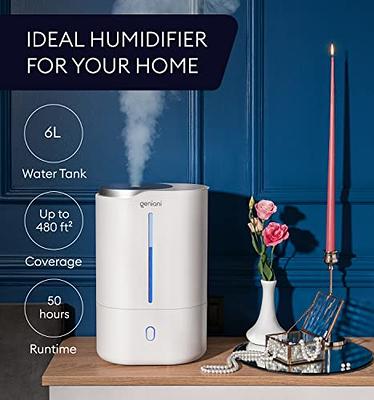 6L Humidifiers for Bedroom Large Room Home, Cool and Warm Humidifiers for  Baby and Plants Mist Top Fill Desk Humidifiers Essential Oil Diffuser,  Quiet