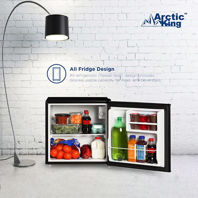 Arctic King 4.4 Cu ft One-Door No Freezer Mini Fridge, Black