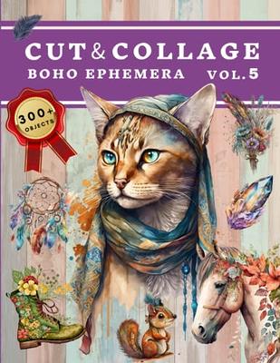 The Cut Out And Collage Book: One-Sided Decorative Art for Cut and Collage,  Mixed Media, Junk Journal, Paper Crafts, and More