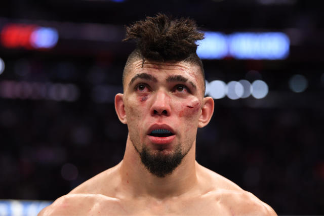 NEW YORK, NEW YORK - NOVEMBER 02: Johnny Walker of Brazil reacts after his TKO loss to Corey Anderson in their light heavyweight bout during the UFC 244 event at Madison Square Garden on November 02, 2019 in New York City. (Photo by Josh Hedges/Zuffa LLC via Getty Images)