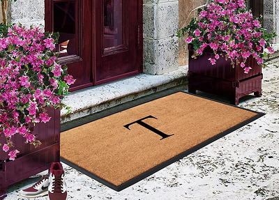 A1 Home Collections A1hc Paisley Black 18 in x 48 in Rubber and Coir Thick Non-Slip Backing Durable Doormat for Outdoor Entrance