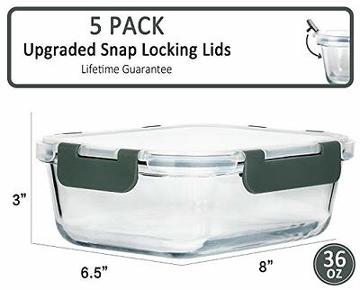 M MCIRCO 30 Pieces Glass Food Storage Containers with Upgraded Snap Locking  Lids,Glass Meal Prep Set - Airtight Lunch Containers, Microwave, Oven