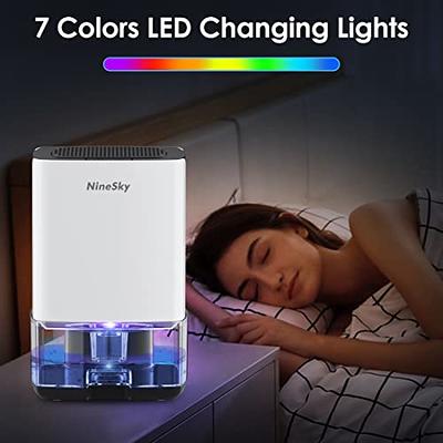 Dehumidifiers for Home with 88oz Water Tank, Dehumidifier for Room Up to  810 Sq.ft, with Two Working Mode, Colorful LED Light, Auto-off, Quiet