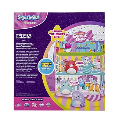  Squishville by Original Squishmallows Sweet Shop - Playset with  2-Inch Priya The Purple Panda, Tres'zure The Teal Cat & Bistro Table and  Chair - Toys for Kids : Toys & Games