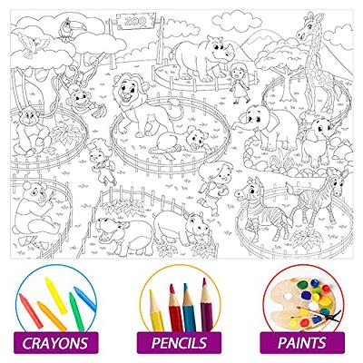 ArtCreativity Zoo Animal Mini Coloring Book Kit - 12 Sets - Each Set Includes 1 Small Color Book and 4 Crayons - Zoo Theme Party