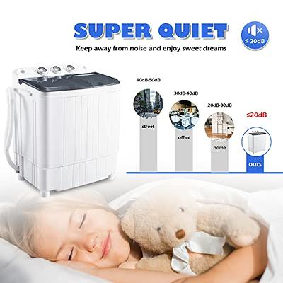 Super Deal 2in1 Mini Compact Twin Tub Washing Machine 17.6lbs Washer + Spinner Combo with Timer Control Drain Hose Inlet Wate