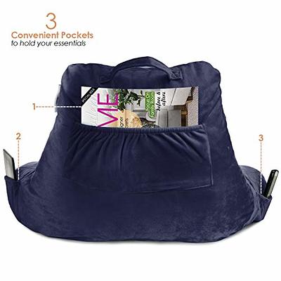 Bed Rest Pillow Navy Blue Reading TV Back Support Pillows Lounger
