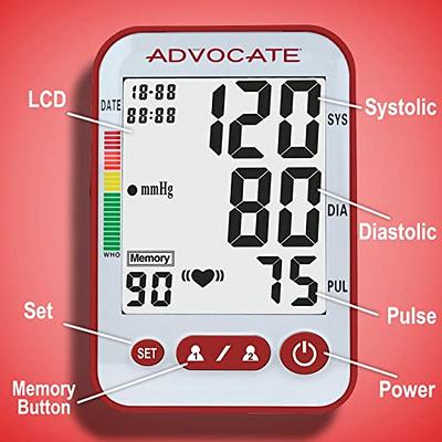 Digital Blood Pressure Monitor - Automatic Blood Pressure Monitor  w/Adjustable Cuff for a Snug Fit – Hassle-Free One-Touch Home BP Monitor  That