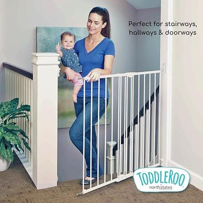 Baby Gate for Stairs, Yacul 29.3-51.5 Extra Wide Child Safety Gates with  Door, Walk Thru Dog Gate for House, Wide Walk Thru Openings 22.5”, Tall