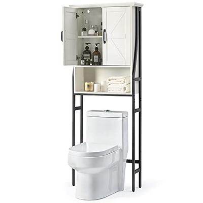 MXARLTR Over The Toilet Storage, Over The Toilet Storage Cabinet with  Adjustable Shelf and Double Doors, Over The Toilet Cabinet for Bathroom  Storage