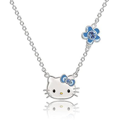 Hello Kitty Sanrio Girls Pave Fashion Jewelry Necklace - 16+3 Necklace-  Officially Licensed Authentic