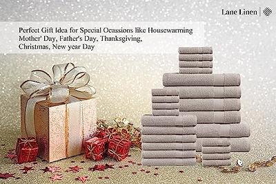 Lane Linen 24 PC Towels for Bathroom - 100% Cotton Bath Towel Sets, Luxury Bath Towels, 2 Bath Sheets, 4 Bath Towels, 6 Hand Towels for Bathroom, 8